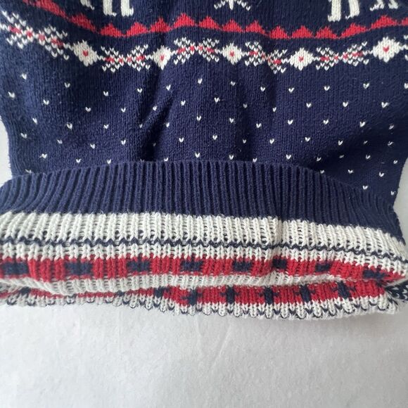 VTG Reindeer Fair-isle Holiday Navy Toddler 3T  Sweater Redodeco 100%Cotton - Picture 11 of 16